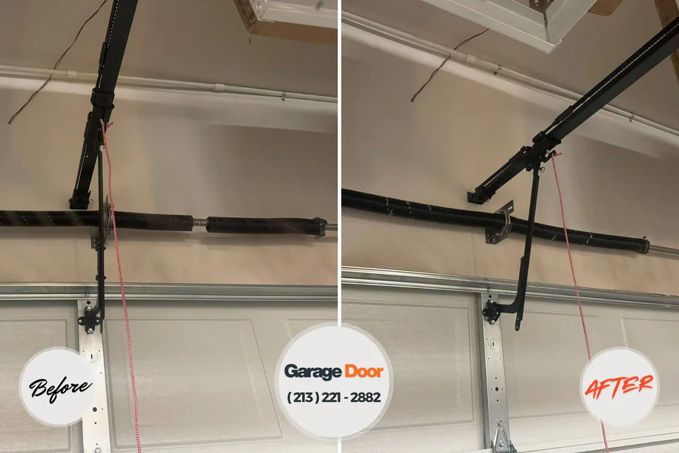 Before and after: garage door repair Chula Vista, TX